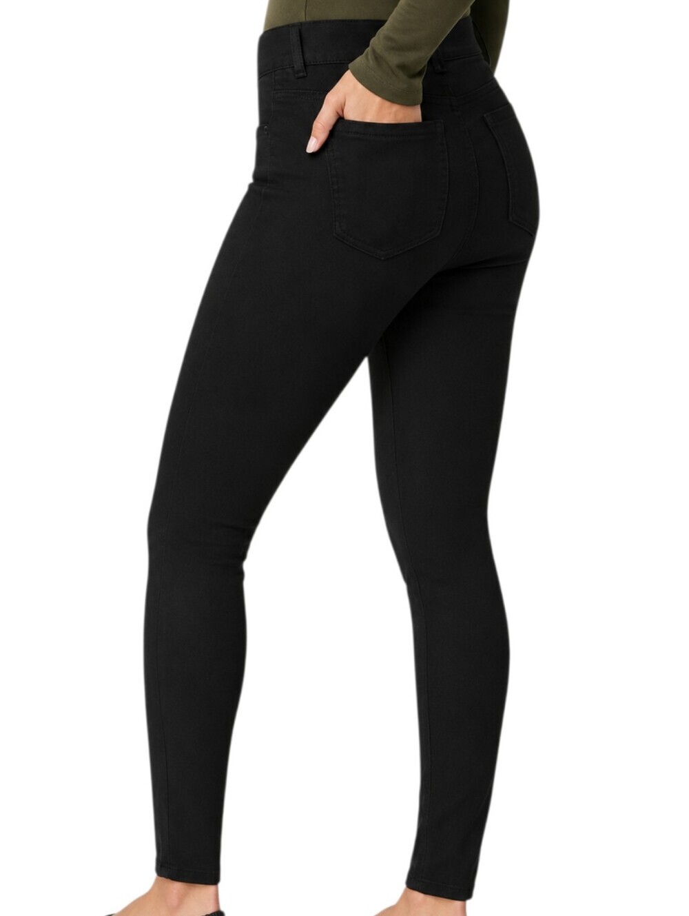 SPANX Ankle Skinny Jeans Women Small Black Pull On